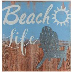 Northlight Blue & Brown Beach Life Wall Decor 8x8"