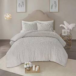 Madison Park Laetitia Duvet Cover Gray (228.6x228.6)