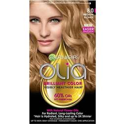Garnier Olia Oil Powered Permanent Hair Color, 8.0 Medium Blonde False