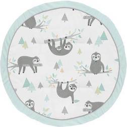 Sweet Jojo Designs Sloth Aqua and Gray Fabric Playmat