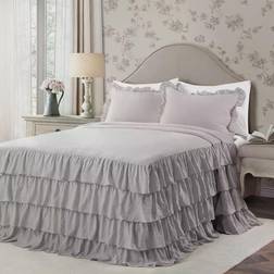 Lush Decor Allison Ruffle Skirt Bedspread Gray (279.4x)