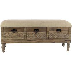 Olivia & May Carved Storage Bench 47x20"