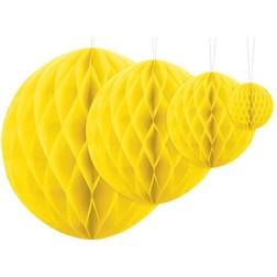 PartyDeco Honeycomb Bold Gul 20 cm