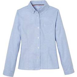 French Toast Youth Long Sleeve Oxford Blouse with Princess Seams - Blue