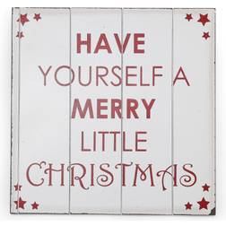 Christmas Shop Large Have Yourself A Very Merry Little Christmas Sign (One size (40cm X 40cm) (White Red)