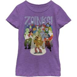 Fifth Sun Girl's Scooby Doo Zoinks Monster Audience T-shirt - Purple Berry