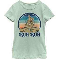 Fifth Sun Girl's Scooby Doo Ruh Roh Retro Circle T-shirt - Mint