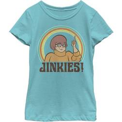 Fifth Sun Girl's Scooby Doo Velma Jinkies Retro T-shirt - Tahiti Blue