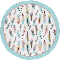 Sweet Jojo Designs Feather Playmat In Coral/turquoise turquoise Playmat