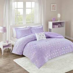 Mi Zone Rosalie Bedspread Silver, Purple (228.6x167.64)