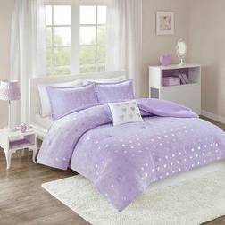 Mi Zone Rosalie Bedspread Purple, Silver (228.6x203.2)