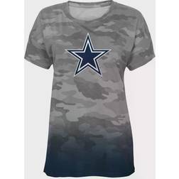Outerstuff Dallas Cowboys Beth Camo Dip-Dye T-shirt - Gray/Navy