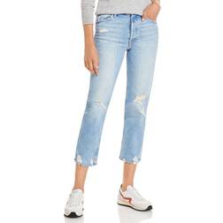 Mother The Tomcat High Rise Cropped Straight Jeans - The Confession