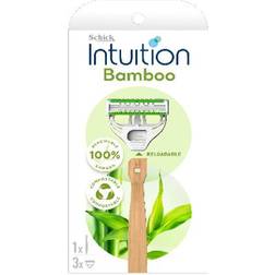 Schick Intuition Bamboo Razor + 3 Cartridges