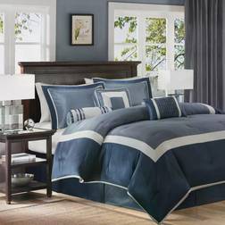 Madison Park Beverly Polyoni Bed Linen Blue (264.2x233.7)