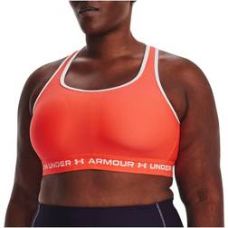 Under Armour Mid Crossback Sports Bra Women - Electric Tangerine/White