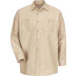 Red Kap Industrial Long Sleeve Work Shirt - Light Tan