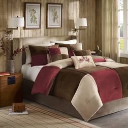 Madison Park Jackson Blocks Bedspread Red (264.16x233.68)