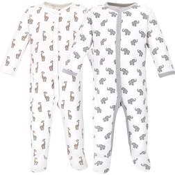 Hudson Baby Cotton Sleep and Play 2-Pack - Elephant Giraffe (10116903)
