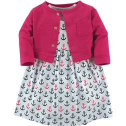 Luvable Friends Cardigan and Dress Set - Anchors (10137125)