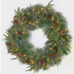 National Tree Company 30-in. Pre-Lit ''Feel Real'' Berry & Pinecone Colonial Artificial Wreath Decoration 30"