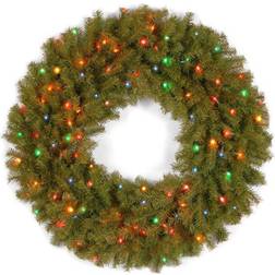 National Tree Company 36-Inch Pre-Lit Norwood Fir Artificial Christmas Wreath Decoration 36"