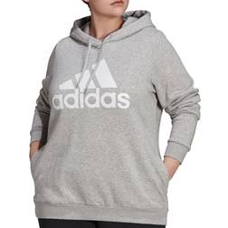 Adidas Loungewear Essentials Logo Fleece Hoodie Plus Size - Medium Grey Heather