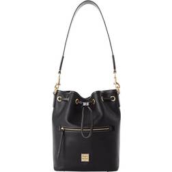 Dooney & Bourke Pebble Grain Drawstring Bag - Black/Black