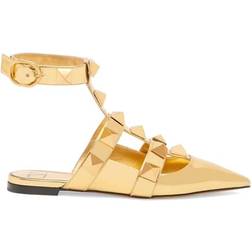 Valentino Garavani Roman Stud Metallic Ballerina W - Gold