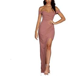 Windsor Mariel Off Shoulder Dress - Mauve