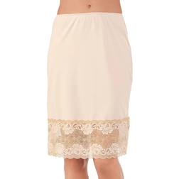 Vanity Fair Lace-Trim Half Slip Skirt - Damask Neutral