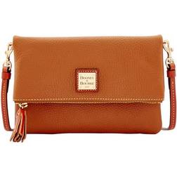 Dooney & Bourke Pebble Grain Foldover Zip Crossbody Bag - Caramel