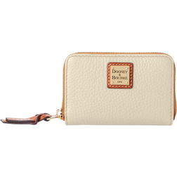 Dooney & Bourke Pebble Grain Large Zip Around Credit Card Case - Bone