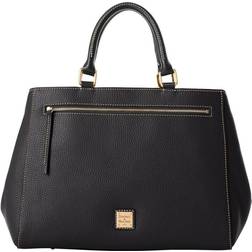 Dooney & Bourke Pebble Grain Zip Satchel Bag - Black/Black