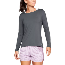 Under Armour HeatGear Long-Sleeve Shirt - Pitch Gray Light Heather