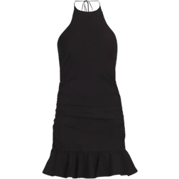 Cinq A Sept Willa Halter Ruffle-Hem Dress - Black