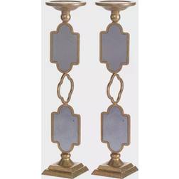 A&B Home Cleo Grand Gold 2-Piece Set Candle Holder 16.7"