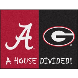 NCAA House Divided Red, Black 33.75x42.5"