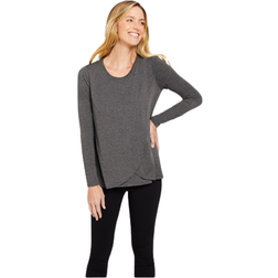 Motherhood Pull Over Long Sleeve Nursing Tee Gray