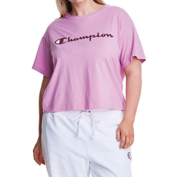 Champion Script C Logo Cropped T-shirt Plus - Paper Orchid