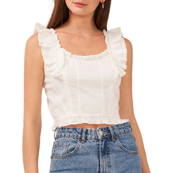 1.State Ruffled Crop Top - New Ivory