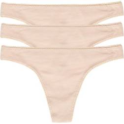 On Gossamer Cabana Cotton Hip G Thong 3-pack - Beige