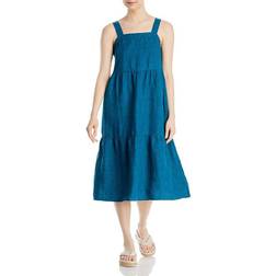 Eileen Fisher Washed Organic Linen Delave Tiered Dress - Reef
