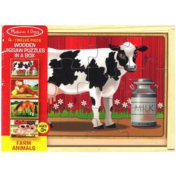 Melissa & Doug Farm 4 in 1 Wooden Jigsaw Puzzles