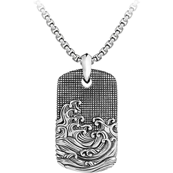 David Yurman Waves Tag - Silver