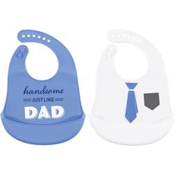 Hudson Silicone Bib Handsome Just Like Dad 2-Pack