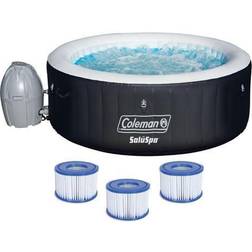 Coleman SaluSpa 4 Person Inflatable Hot Tub Spa with 3 Filter Cartridge Refills