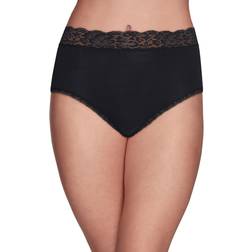 Vanity Fair Flattering Lace Brief - Midnight Black