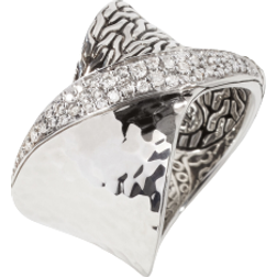 John Hardy Twisted Band Ring - Silver/Diamonds