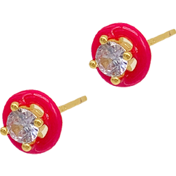 Adornia Halo Studs - Gold/Pink/Transparent